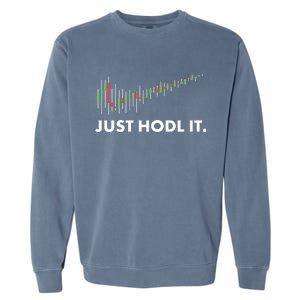 Just HODL It Moon Chart Crypto Currency Garment-Dyed Sweatshirt