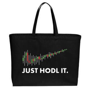 Just HODL It Moon Chart Crypto Currency Cotton Canvas Jumbo Tote