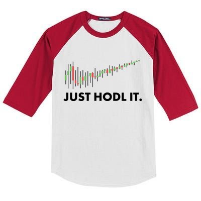 Just HODL It Moon Chart Crypto Currency Kids Colorblock Raglan Jersey