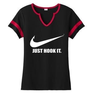 Just Hook It Funny Fishing Ladies Halftime Notch Neck Tee