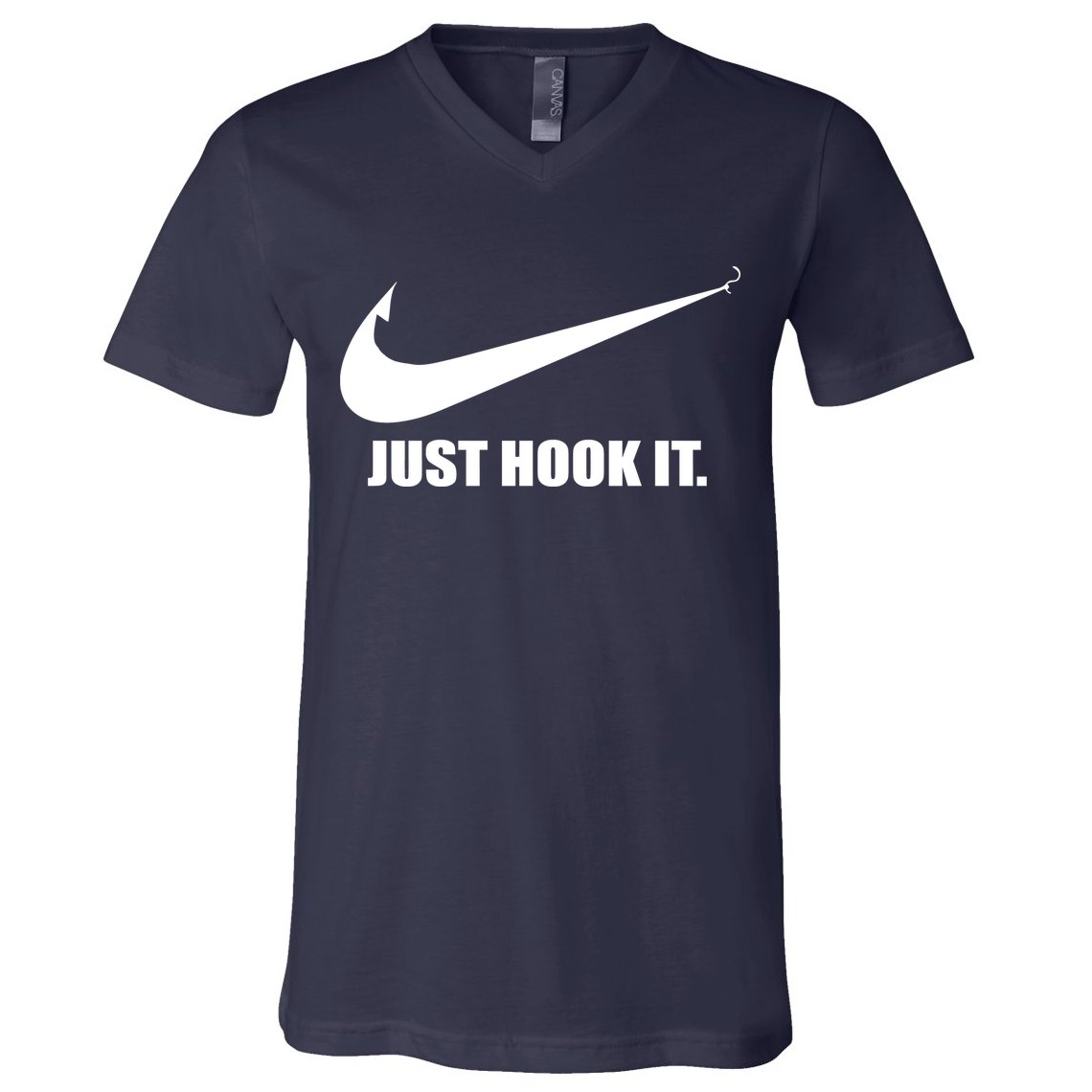 Just Hook It Funny Fishing V-Neck T-Shirt