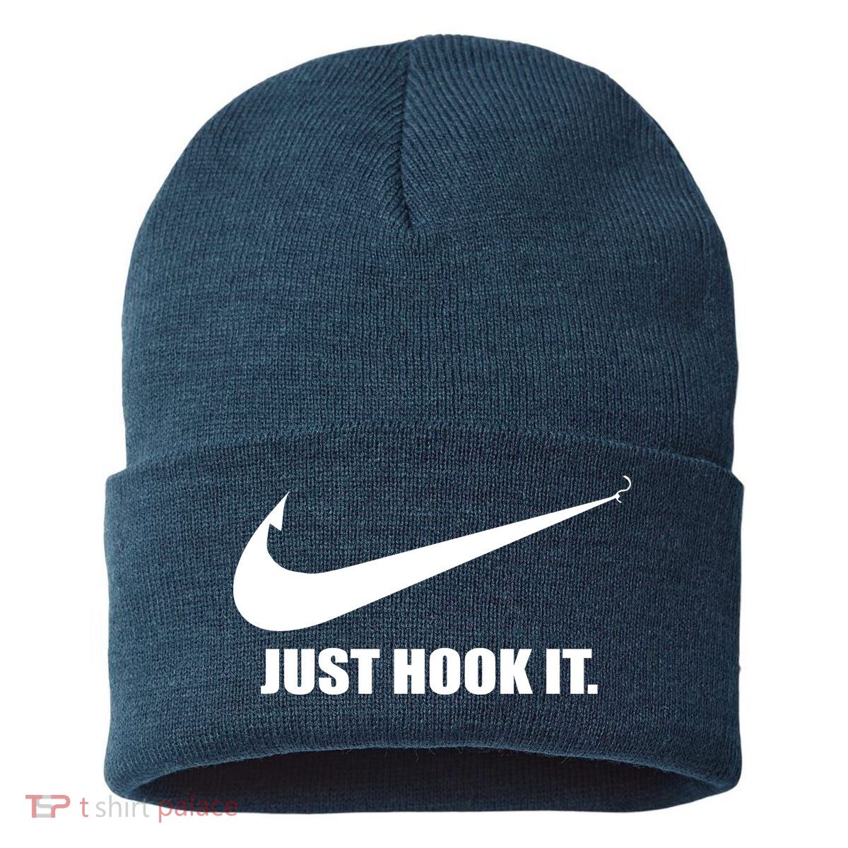 Just Hook It Funny Fishing Sustainable Knit Beanie