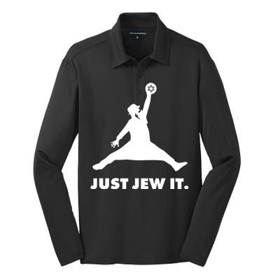 Just Jew It Silk Touch Performance Long Sleeve Polo