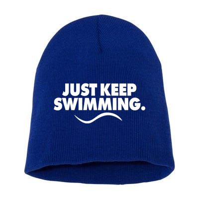 Just Keep Swimming Short Acrylic Beanie