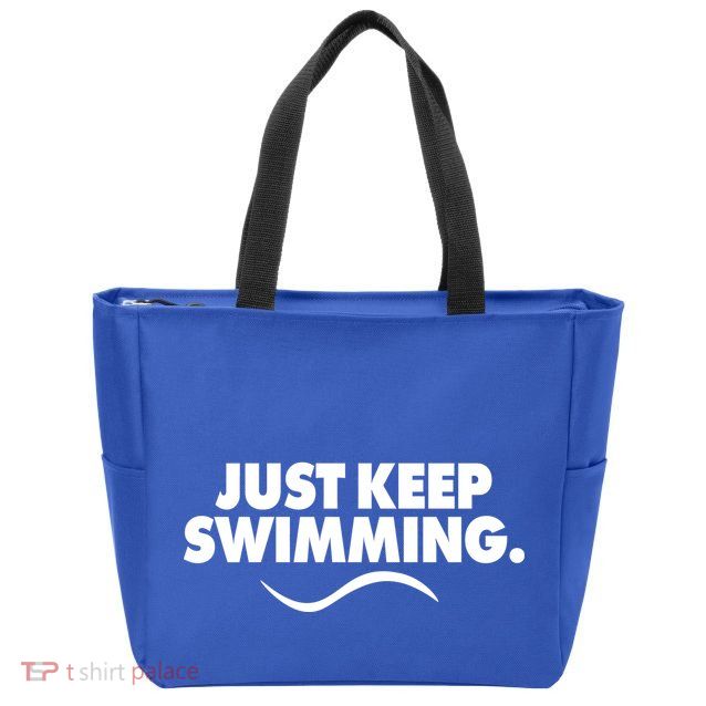 Just Keep Swimming Zip Tote Bag