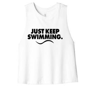 Just Keep Swimming Women's Racerback Cropped Tank