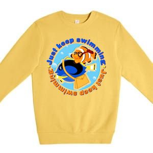 Just Keep Swimming Fish Premium Crewneck Sweatshirt