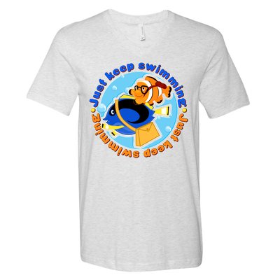 Just Keep Swimming Fish V-Neck T-Shirt