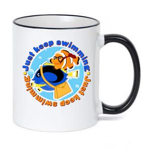 Just Keep Swimming Fish 11oz Black Color Changing Mug