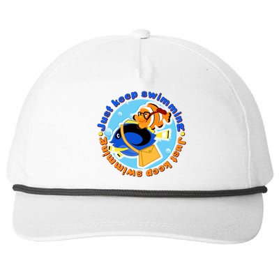 Just Keep Swimming Fish Snapback Five-Panel Rope Hat