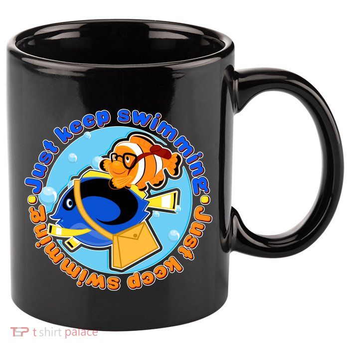 Just Keep Swimming Fish 11oz C Handle Ceramic Mug