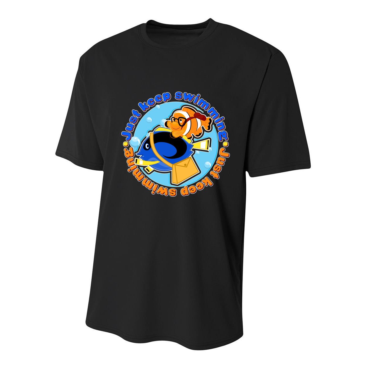 Just Keep Swimming Fish Youth Performance Sprint T-Shirt