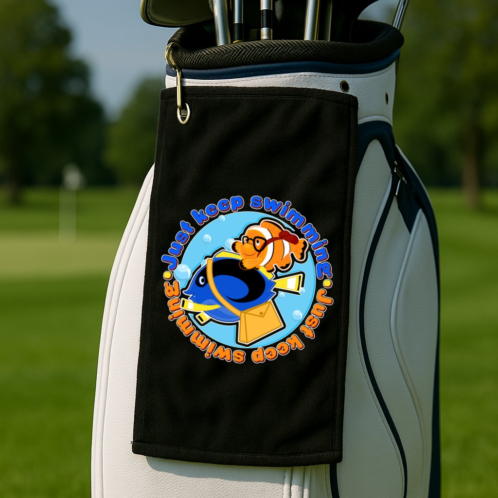 Just Keep Swimming Fish Golf Towel