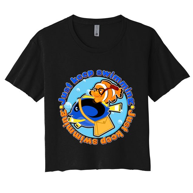 Just Keep Swimming Fish Women's Crop Top Tee