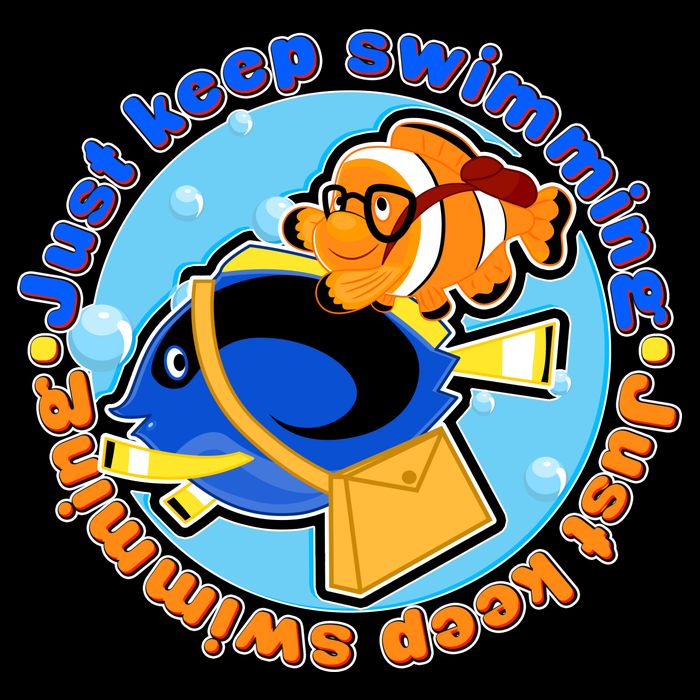Just Keep Swimming Fish Women's V-Neck T-Shirt