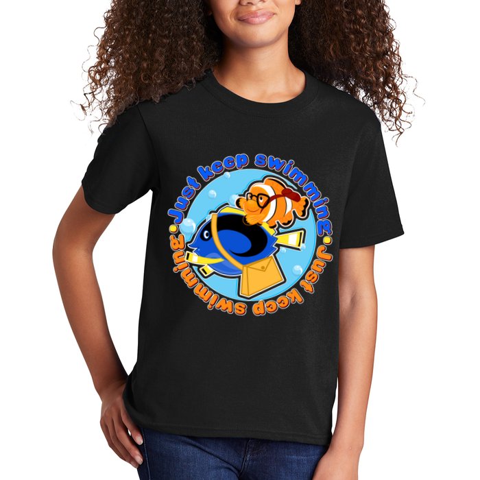 Just Keep Swimming Fish Kids T-Shirt