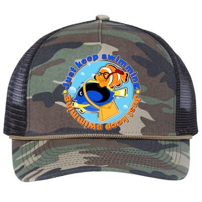 Just Keep Swimming Fish Retro Rope Trucker Hat Cap