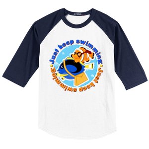 Just Keep Swimming Fish Baseball Sleeve Shirt