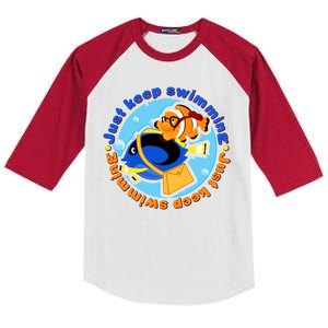 Just Keep Swimming Fish Kids Colorblock Raglan Jersey