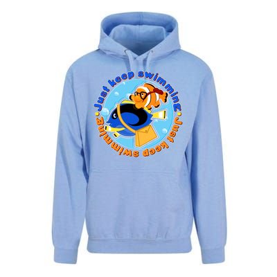 Just Keep Swimming Fish Unisex Surf Hoodie