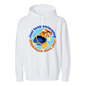 Just Keep Swimming Fish Garment-Dyed Fleece Hoodie