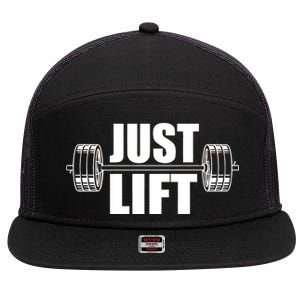 Just Lift Gym Workout 7 Panel Mesh Trucker Snapback Hat