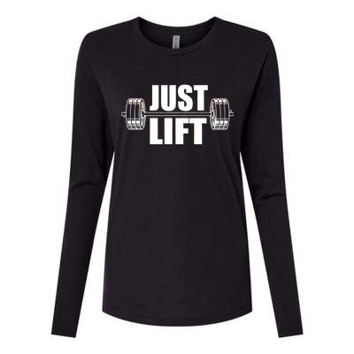 Just Lift Gym Workout Womens Cotton Relaxed Long Sleeve T-Shirt