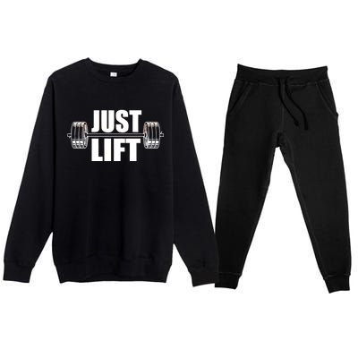 Just Lift Gym Workout Premium Crewneck Sweatsuit Set