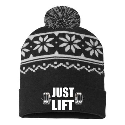 Just Lift Gym Workout USA-Made Snowflake Beanie