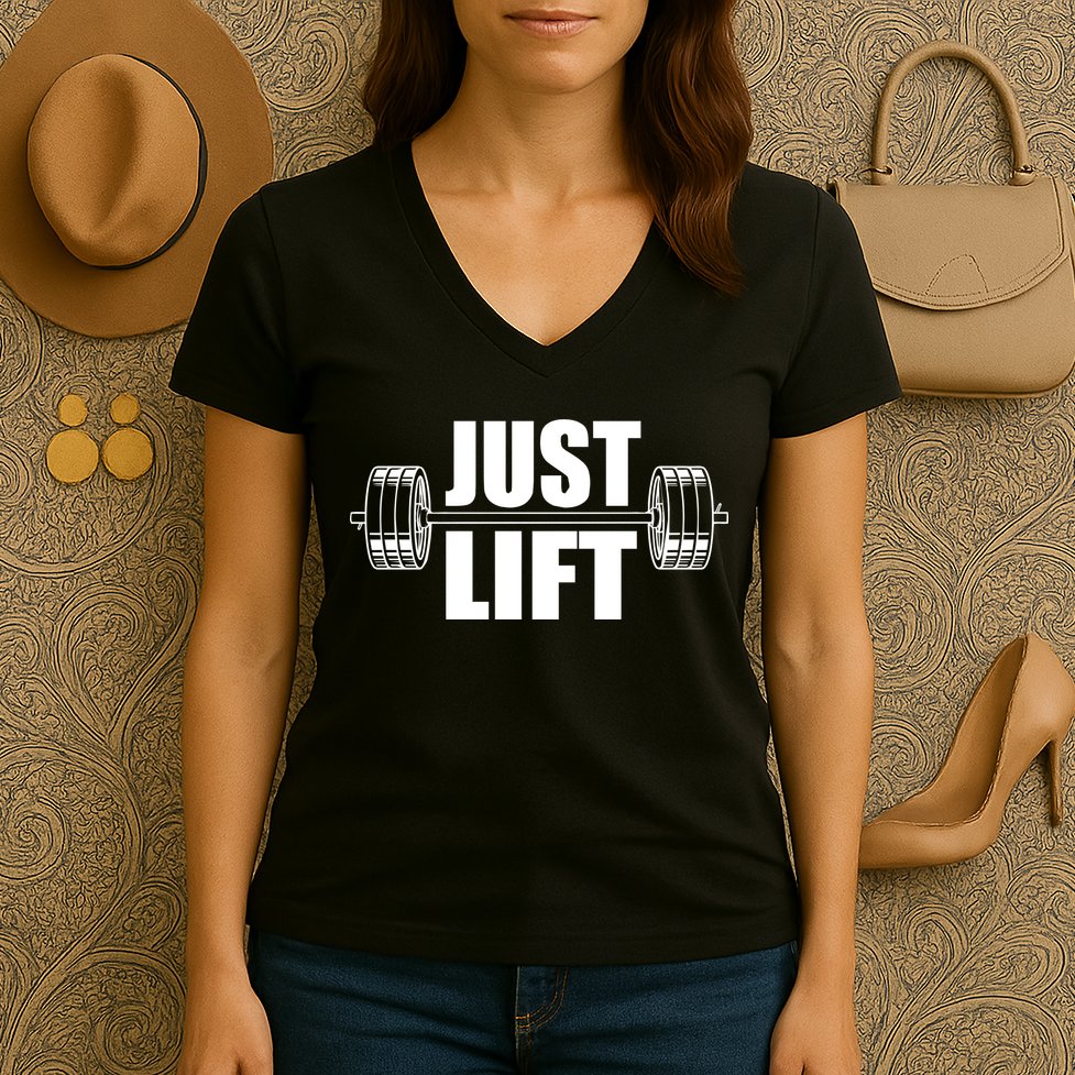 Just Lift Gym Workout Women's V-Neck T-Shirt