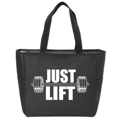 Just Lift Gym Workout Zip Tote Bag