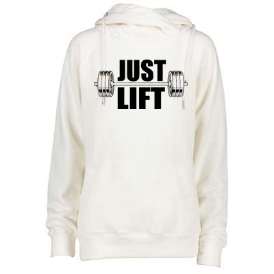 Just Lift Gym Workout Womens Funnel Neck Pullover Hood