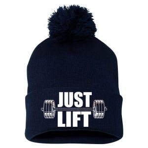 Just Lift Gym Workout Pom Pom 12in Knit Beanie