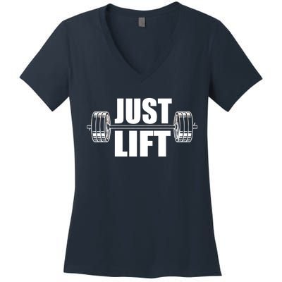 Just Lift Gym Workout Women's V-Neck T-Shirt