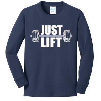 Just Lift Gym Workout Kids Long Sleeve Shirt