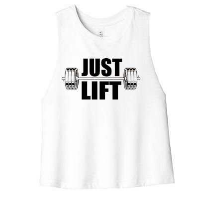 Just Lift Gym Workout Women's Racerback Cropped Tank