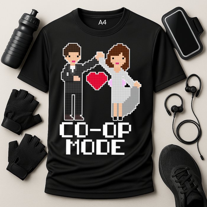 Just Married Co-op Mode Funny Marriage Cooling Performance Crew T-Shirt