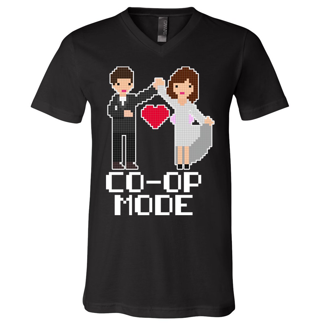 Just Married Co-op Mode Funny Marriage V-Neck T-Shirt