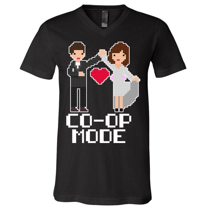 Just Married Co-op Mode Funny Marriage V-Neck T-Shirt