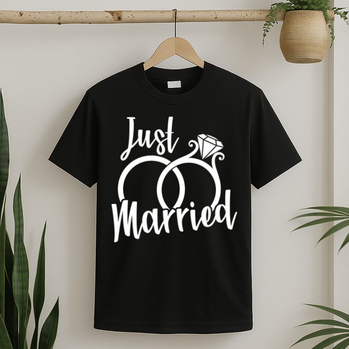 Just Married Ring Logo T-Shirt