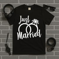 Just Married Ring Logo T-Shirt