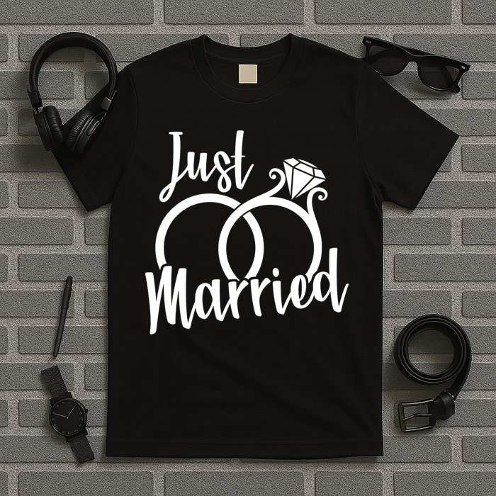 Just Married Ring Logo T-Shirt