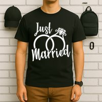 Just Married Ring Logo T-Shirt