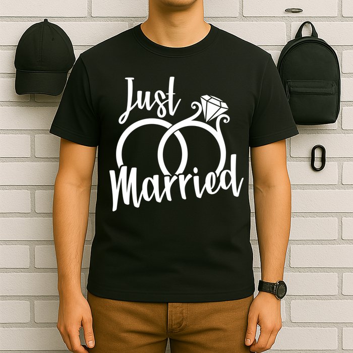 Just Married Ring Logo T-Shirt