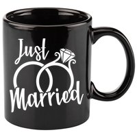 Just Married Ring Logo 11oz C Handle Ceramic Mug