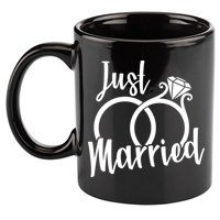 Just Married Ring Logo 11oz C Handle Ceramic Mug