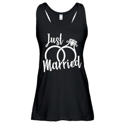 Just Married Ring Logo Ladies Essential Flowy Tank