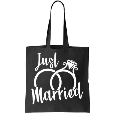 Just Married Ring Logo Tote Bag