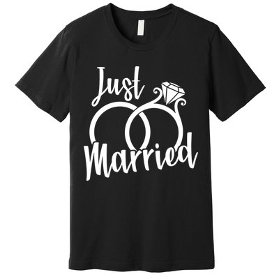 Just Married Ring Logo Premium T-Shirt