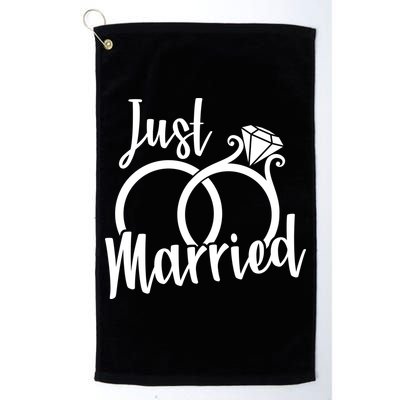 Just Married Ring Logo Golf Towel